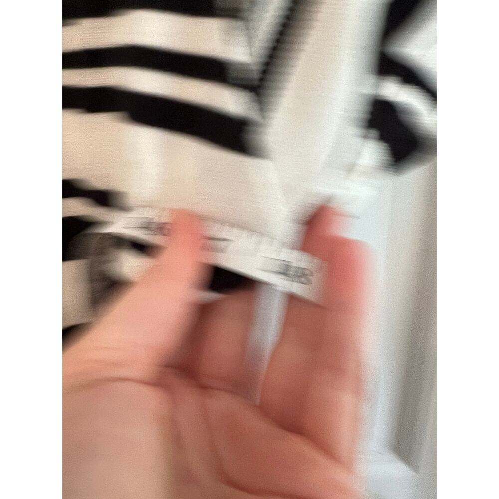 Vintage Michael Kors Black White Stripe Top Raw Edge Neck Y2K T Shirt Women's S - Picture 12 of 14